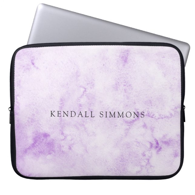 Purple Watercolor Elegant Laptop Sleeve (Front)