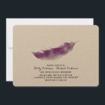 Purple Watercolor Feather Wedding Invitation<br><div class="desc">A bohemian inspired wedding invitation featuring a watercolor inspired illustration of a purple feather.  Personalise the text.</div>