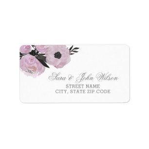 Purple Watercolor Floral address labels