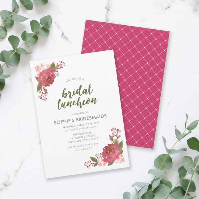Purple Watercolor Floral Bridal Luncheon Invitation (Creator Uploaded)