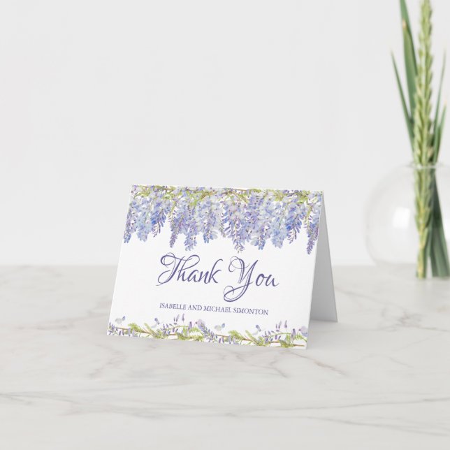Purple Watercolor Floral Personalised Thank You (Front)