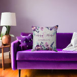 Purple Watercolor Floral & Silver Glitter Wedding Cushion<br><div class="desc">Introducing the stunning purple watercolor floral & silver glitter wedding design, perfect for couples looking to add a touch of romance and sophistication to their special day. The delicate watercolor floral pattern in shades of purple, lavender, violet, and eggplant purple brings a sense of beauty and elegance to any wedding...</div>