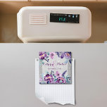 Purple Watercolor Floral & Silver Glitter Wedding Magnet<br><div class="desc">Introducing the stunning purple watercolor floral & silver glitter wedding design, perfect for couples looking to add a touch of romance and sophistication to their special day. The delicate watercolor floral pattern in shades of purple, lavender, violet, and eggplant purple brings a sense of beauty and elegance to any wedding...</div>