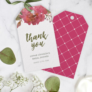 Purple Watercolor Floral Thank You Any Event Favou Gift Tags
