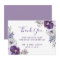 Purple Watercolor Floral Wedding Thank You