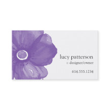 Purple Watercolor Flower Business Cards
