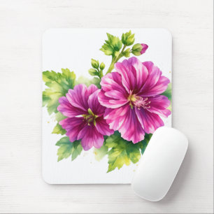Purple Watercolor Flower Illustration  Mouse Mat