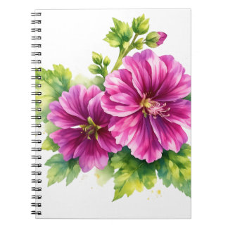 Purple Watercolor Flower Illustration  Notebook
