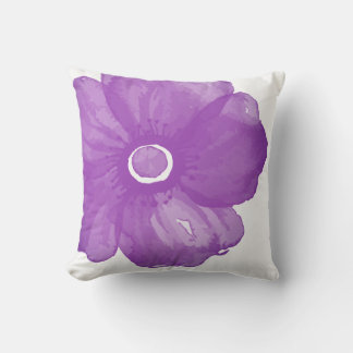Purple Watercolor Flower Pillow
