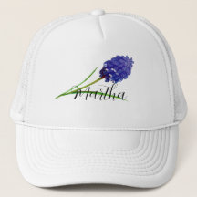 Purple Watercolor flower with name Trucker Hat