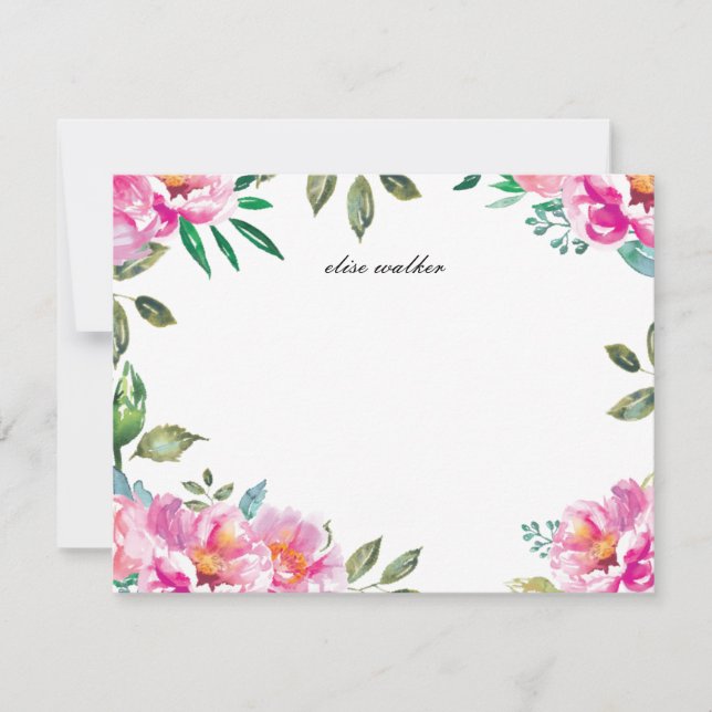 Purple Watercolor Garden | Personalised Stationery Invitation (Front)