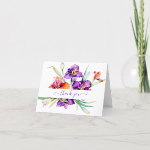 Purple watercolor Iris personalised Thank You Car