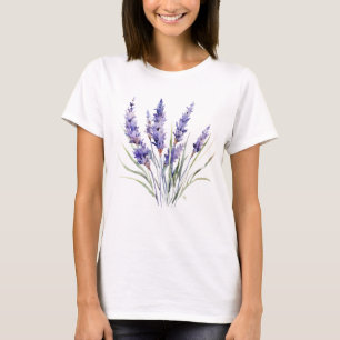 Purple Watercolor Lavender - Hand-Painted - T-Shirt