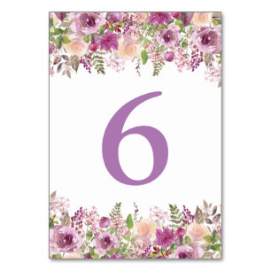 Purple Watercolor Lavender Shower Table Numbers