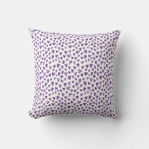 Purple watercolor Love Heart pattern Cushion