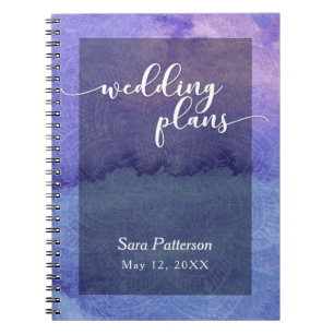 Purple Watercolor Mandala Bridal Wedding Planner 1 Notebook
