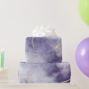 Purple Watercolor Marble Gold Foil Abstract luxury Wrapping Paper