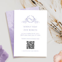 Purple Watercolor, Monogram QR Code / RSVP Online