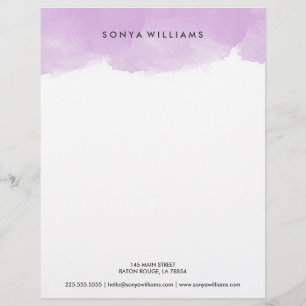 Purple Watercolor Office Letterhead
