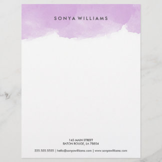 Purple Watercolor Office Letterhead