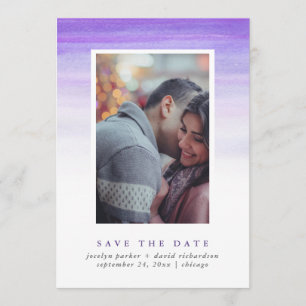 Purple Watercolor Ombre   Photo Save the Date