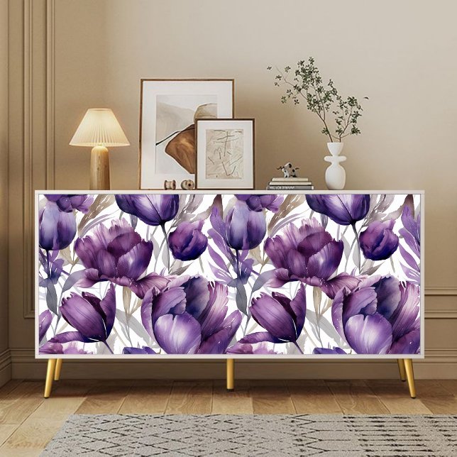 Purple Watercolor peony floral decoupage Tissue Paper (Creator Uploaded)