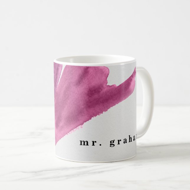 Purple Watercolor Personalised Coffee Mug (Front Right)