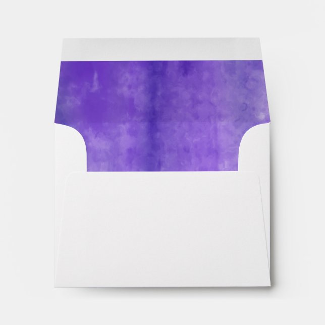 Purple Watercolor Printed Liner RSVP Envelope (Back (Bottom))