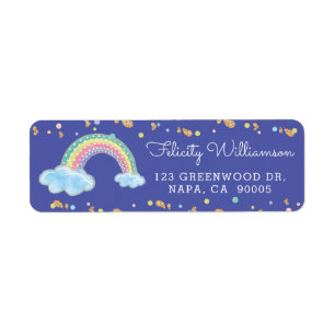 Purple Watercolor Rainbow Confetti Baby Shower