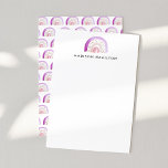 Purple Watercolor Rainbow Personalised Stationery Card<br><div class="desc">Stylish and cute personalised rainbow stationery note cards perfect for baby showers,  birthday parties,  and everyday use! Personalise the colourful rainbow stationery by adding your name or custom text. The note cards reverse to feature a watercolor rainbow pattern in shades of purple,  blush,  and pink.</div>