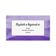Purple Watercolor Registry Card