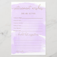 Purple Watercolor Retirement Wishes