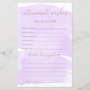 Purple Watercolor Retirement Wishes