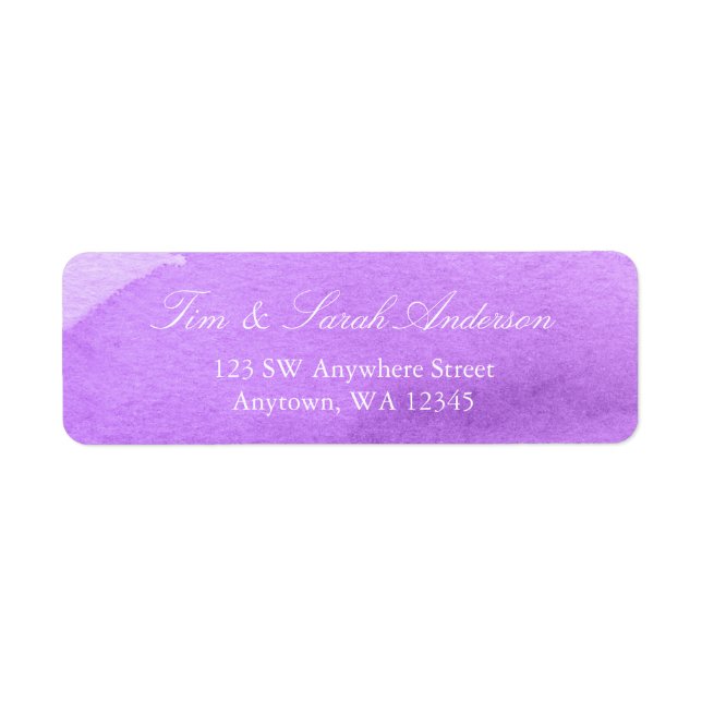 Purple Watercolor Return Address (Front)