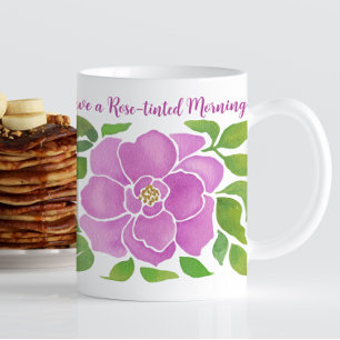 Purple Watercolor Rose Coffee Mug