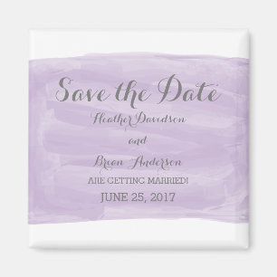 Purple Watercolor Save the Date Magnet