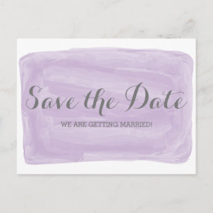 Purple Watercolor Save the Date Postcard