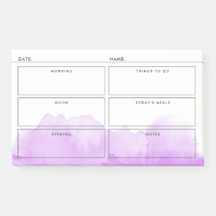 Purple Watercolor Simple Daily Organizer Post-it Notes