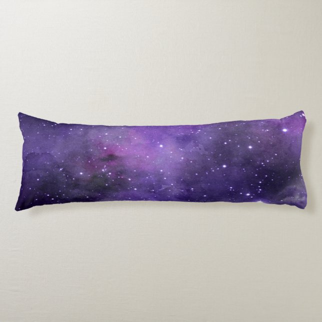Purple Watercolor Space Pattern Body Cushion (Front)