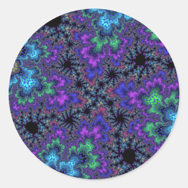 Purple Watercolor Speckle Classic Round Sticker (Front)