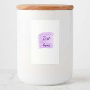 Purple watercolor splashes add text here custom pe food label