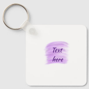 Purple watercolor splashes add text here custom pe key ring