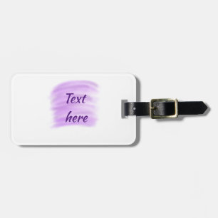 Purple watercolor splashes add text here custom pe luggage tag