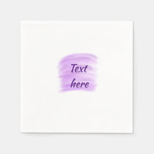 Purple watercolor splashes add text here custom pe napkin