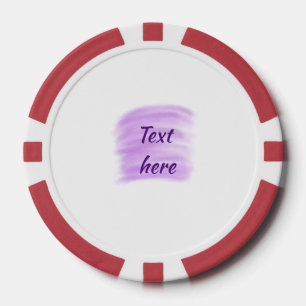 Purple watercolor splashes add text here custom pe poker chips