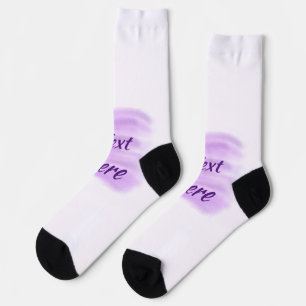 Purple watercolor splashes add text here custom pe socks