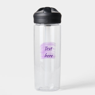Purple watercolor splashes add text here custom pe water bottle