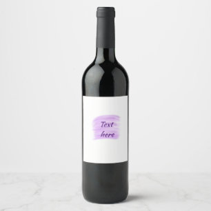 Purple watercolor splashes add text here custom pe wine label
