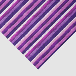 Purple Watercolor Striped Tissue Paper
