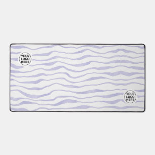 Purple Watercolor Stripes Desk Mat Mouse Pad